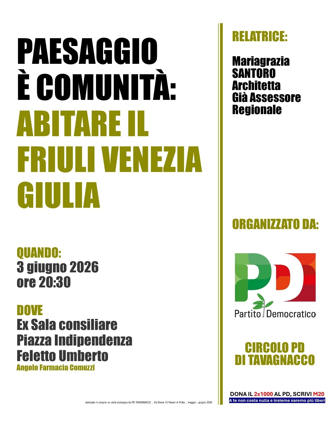 PAESAGGIO E' COMUNITA': ABITARE IL FRIULI VENEZIA GIULIA